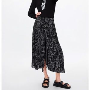 Zara pleated polka dot skirt